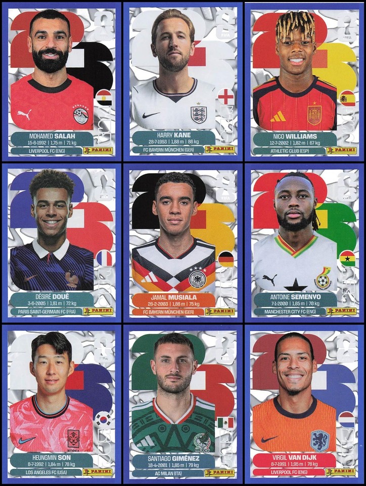 Panini World Cup 2026 Blue Crumple Parallel Stickers Part 2 - Choose Sticker -