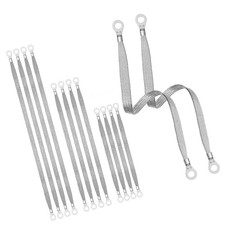 12 Pcs Silver Ground Straps, 10/15/20 Inch Universal Engine Ground Wire Strap...