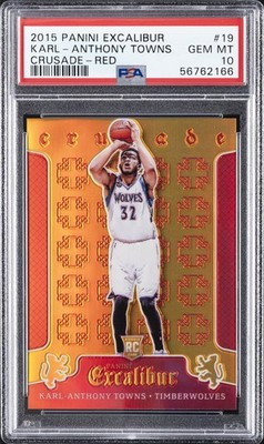 2015 PANINI EXCALIBUR CRUSADE RED #19 KARL-ANTHONY TOWNS #/149 PSA 10