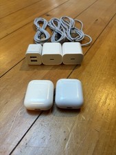 AIRPOD BUNDLE Includes 2 AirPod Cases, 3 Charging Cables And Block ALL WORKING