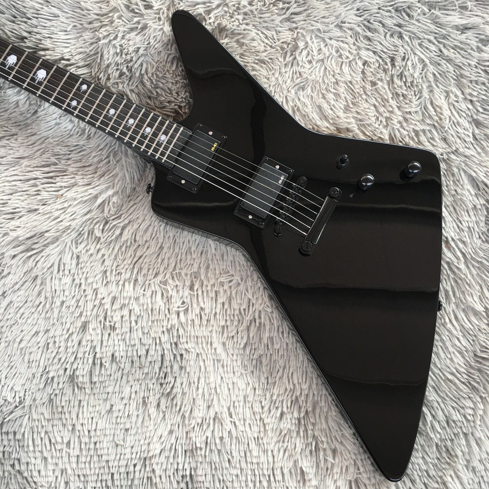 Black Explor James Hetfield EET Fuk Electric Guitar Mahogany Body Fast Ship