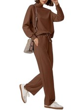 Damen 2-Teiliges Sweatshirt-Set, Lässige -Outfits, Lounge-Trainingsanz4908