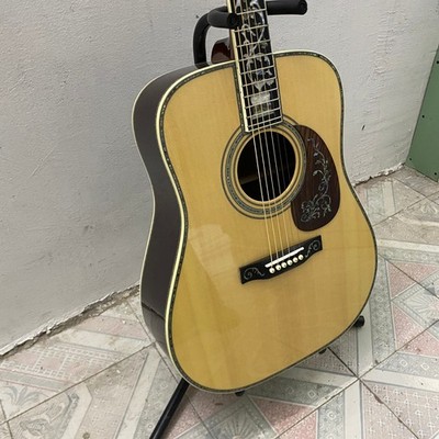 Acoustic Guitar D45 Solid spruce top Ebony fingerboard Rosewood Body clear color
