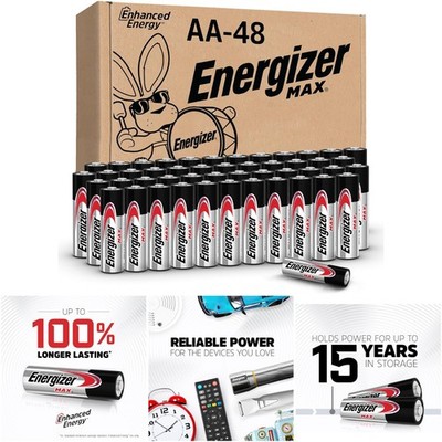 High-Capacity 48 Pack Max Performance AA Rechargeable Batteries