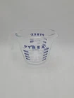 Pyrex Originals Clear 1 Cup Measuring Cup Visual Calibration Outside Blue Text