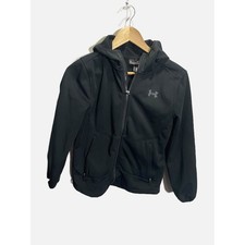 Under Armour ColdGear Youth Medium Black Full Zip Softshell Hooded Jacket YMD