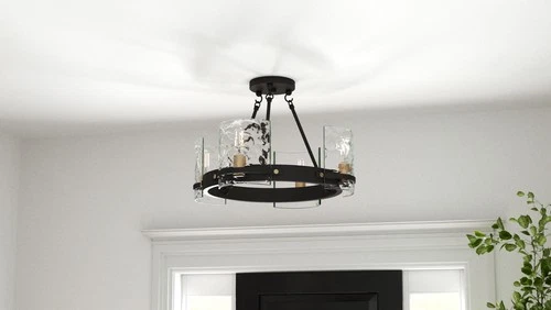 Quoizel GLC1720 Gloucester 4 Light 20"W Semi-Flush Ceiling - Black - Picture 2 of 7