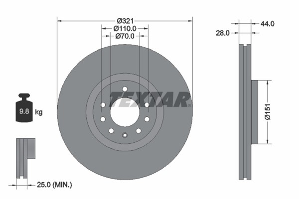 2X Textar Bremsscheibe Pro 92149803 FüR Astra Opel Zafira A04 Family A05 Gtc M75-image