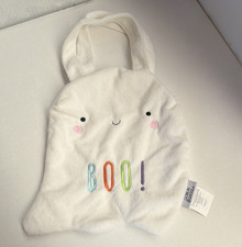 Goblin Ghoul Halloween "BOO " Ghost Plush Treat Bag, White Multicolor