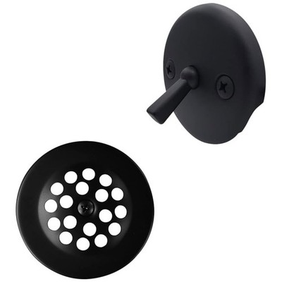 Beehive Grid Drain and Trip Lever Faceplate Set, Matte Black