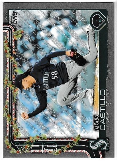 2025 Topps Holiday #H152 Luis Castillo Silver Glitter Holiday