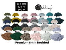Bobbiny 5mm Braided Cotton Cord (1 Skein)| 100m/108yds| $7.99 Flat Rate Shipping