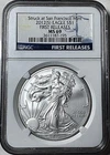 2012 S AMERICAN SILVER EAGLE - FIRST RELEASES - ✪ MS-69 ✪  99.9% SILVER
