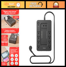 650VA UPS Battery Backup - 8 Outlets, Surge Protection for Computers Home Offi