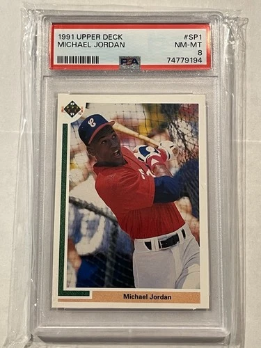 1991 Upper Deck Michael Jordan Rookie RC #SP1 PSA 8 NM-MT Chicago White Sox