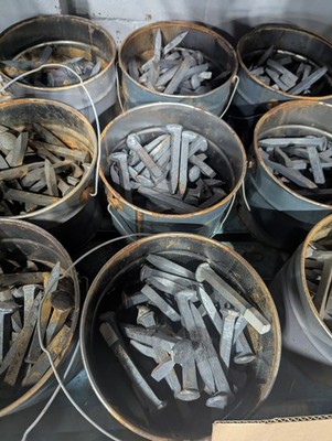 Lot Of 10 New/Unused Railroad Spikes ''HC'' High Carbon Steel,Knife Forging,Crafts