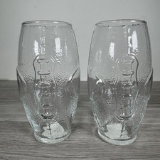 Set of 2 Libbey Football Glasses Clear Football Shaped Design 23 Ounce