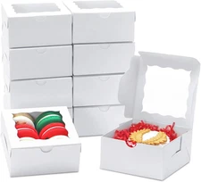 Bakery Boxes Window Treat Box Chocolate Covered 40 Pack Cookie Boxes 4X4X2 Inch 