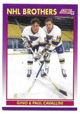 GINO PAUL CAVALLINI 1991-92 SCORE NHL BROTHERS CARD NEAR MINT+ CONDITION