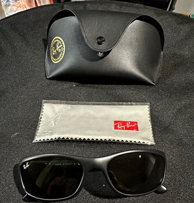 NEW Ray-Ban RB4115 Men s Black Wrap Sunglasses Gradient Lens w/ Case & Cloth