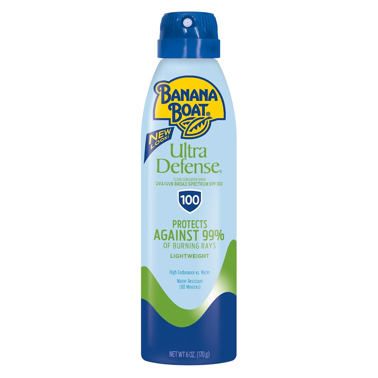 Banana Boat Ultra Defense Clear SPF 100 Sunscreen Spray 6oz Lightweight Protection