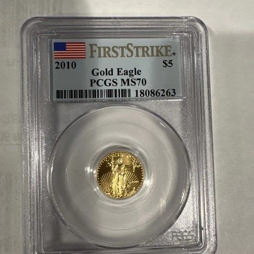 2010 - 1/10 oz American Gold Eagle $5  - FIRST STRIKE - PCGS MS70 ~BEAUTIFUL-102