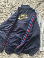 Y2K Nike Vintage Track Jacket Navy Red  Blue Stripes USA Full-Zip Size L