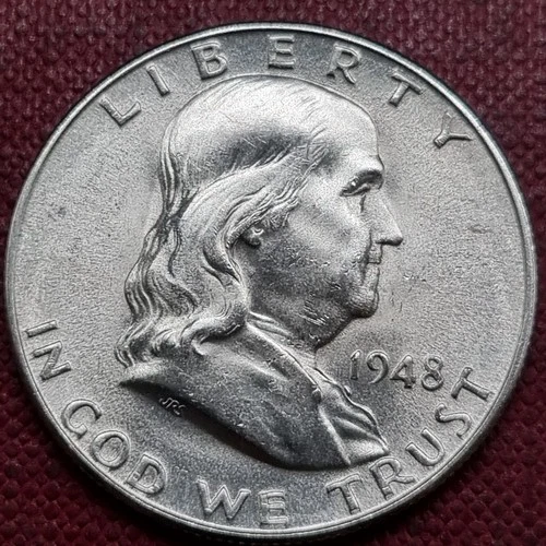 1948 D Benjamin Franklin Half Dollar 50c High Grade BU UNC Uncirculated #95157