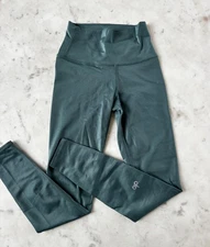 Alo Yoga High Waist Airbrush 7/8 Leggings Shimmer Clover Green Size Small XS