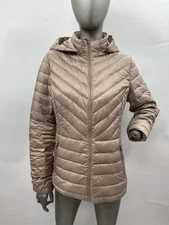 NWT Women’s 32 Degrees Heat Full Zip Long Sleeve Removable Hood Champagne Sz S