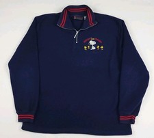 Vintage 90s Snoopy Friends Embroidered Fleece Zip Sweatshirt Cartoon Peanuts USA