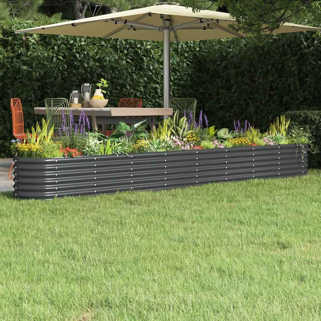 vidaXL Letto da Giardino 332x40x36 cm Acciaio Zincato - Fornitura Orto