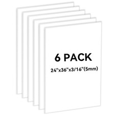 White Foam Board 24x36x3/16" (6-Pack) - Craft, Art, Poster, Signage Display
