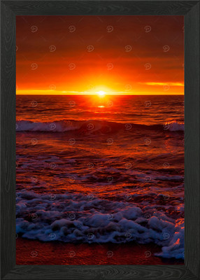 Strand Sonnenuntergang Landschaft Sonne Gerahmtes Wandbild Poster Leinwanddruck Bild