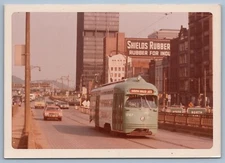 Trolley Photo - Pittsburgh Railways PAT #1747 PCC Streetcar 1973 Fort Pitt Blvd