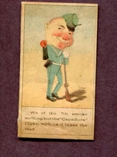 1876 R.C. BROWN & COMPANY CAPADURA CIGAR CARD 7TH INFANTRY SOLDIER CIVIL WAR