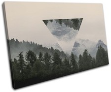 Forest Wood Trees Geometric Landscapes SINGLE CANVAS WALL ART Picture Print