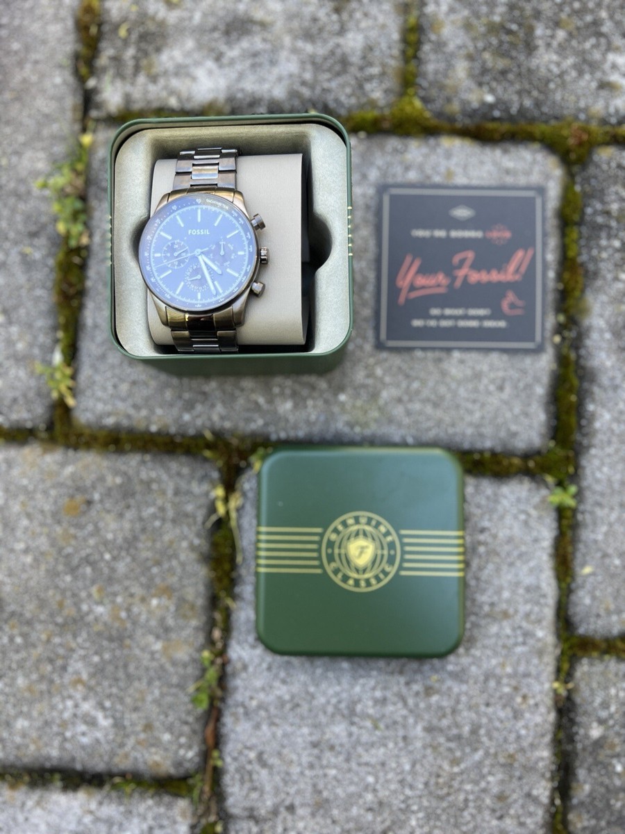 Fossil Sullivan Multifunction Smoke Stainless Steel Watch Mens | eBay