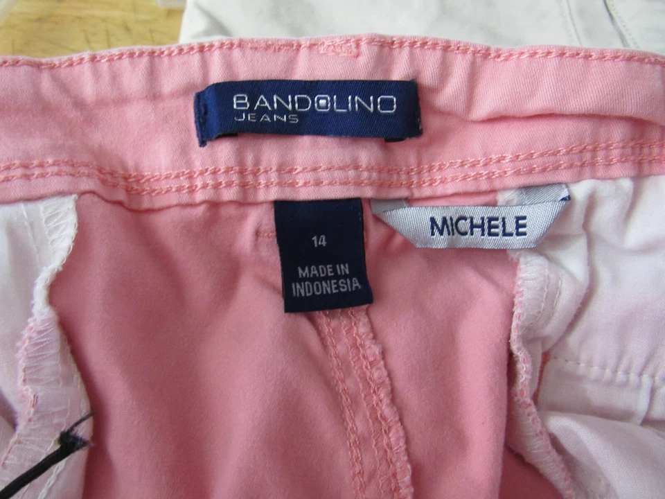 Pantalones Bandolino Talla 14 Rosa Botón Cremallera Bolsillos MICHELE Foto 2 de 3