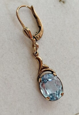Gold Ohrring Ohrhänger Gelbgold 333 mit elegante Aquamarin, Einzelstück, Top 