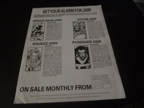 EXTREMELY RARE MARVEL'S 2099 PROMO PRINT WORN BUT AWESOME PAPER PRINT ! - Picture 2 of 9