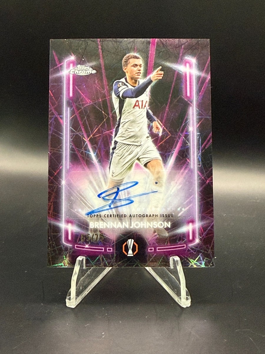 2024-25 Topps Chrome UEFA UCC - Black Lazer Brennan Johnson Auto
