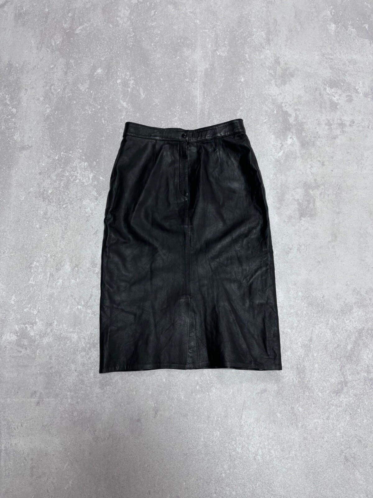 Gonna lunga YVES SAINT LAURENT RIVE GAUCHE vintage anni 80 pelle nera matita taglia S