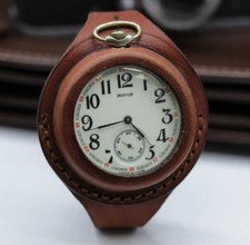 NEW WW1 times New Leather STRAP Band WRISTBAND For Pocket Watch 50mm WWII KP