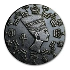 1/10oz .999 Fine Silver Nefertiti Fractional Round Egyptian Motif Ancient Toning
