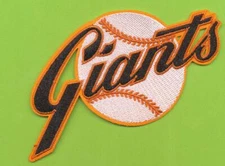 4" x 3" Die-Cut New York Giants Embroidered Iron On Patch Retro Logo (1947-67)