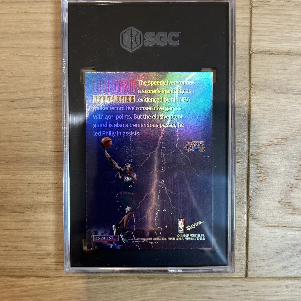 1997 Skybox Premium Allen Iverson Thunder & Lightning #15 SGC 9 