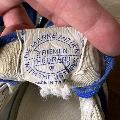 Vintage Adidas Hurricane Blue Sneakers Made in Taiwan Samba Stripes Men's Sz 10 - Picture 15 of 15