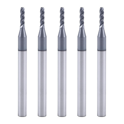 #ad 5Pc 4Flute Ball Nose Carbide 1 16quot; x 1 8quot; x 1 4quot; x 1 1 2quot; End Mills AlTiN Coated $24.99