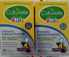 NEW 2x Culturelle Kids Probiotics Immune Defense Probiotic 30 Chewable Each08/26